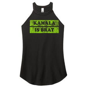 Kamala Is Brat Funny Usa Humor Meme Green Text Women's Perfect Tri Rocker Tank