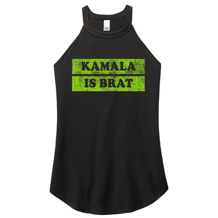 Kamala Is Brat Funny Usa Humor Meme Green Text Women's Perfect Tri Rocker Tank