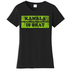 Kamala Is Brat Funny Usa Humor Meme Green Text Women's T-Shirt