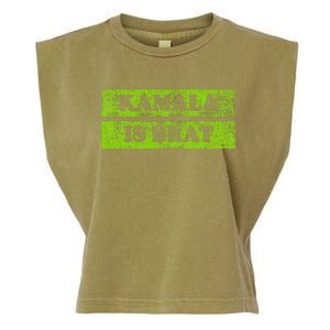 Kamala Is Brat Funny Usa Humor Meme Green Text Garment-Dyed Women's Muscle Tee