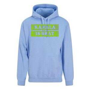 Kamala Is Brat Funny Usa Humor Meme Green Text Unisex Surf Hoodie