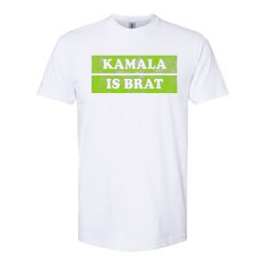 Kamala Is Brat Funny Usa Humor Meme Green Text Softstyle CVC T-Shirt