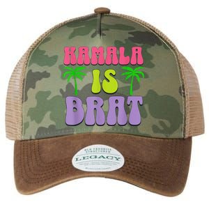 Kamala Is Brat Funny Sarcastic Coconut Tree Campaign Legacy Tie Dye Trucker Hat