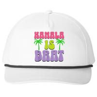 Kamala Is Brat Funny Sarcastic Coconut Tree Campaign Snapback Five-Panel Rope Hat