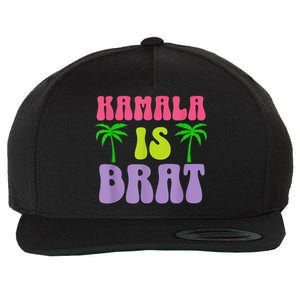 Kamala Is Brat Funny Sarcastic Coconut Tree Campaign Wool Snapback Cap