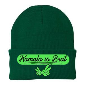 Kamala Is Brat Funny Sarcastic Quote Kamala Is Brat 2024 Knit Cap Winter Beanie