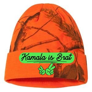 Kamala Is Brat Funny Sarcastic Quote Kamala Is Brat 2024 Kati Licensed 12" Camo Beanie