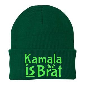 Kamala Is Brat Funny Sarcastic Knit Cap Winter Beanie