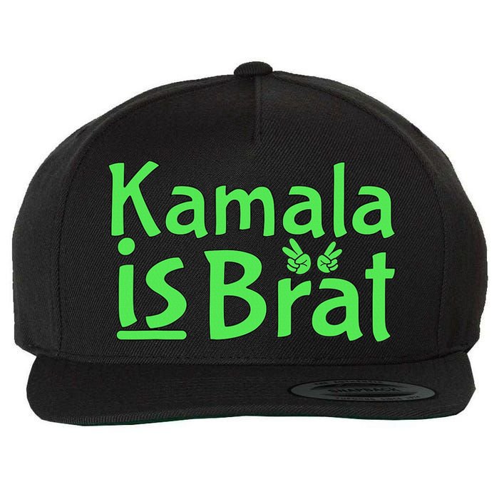 Kamala Is Brat Funny Sarcastic Wool Snapback Cap