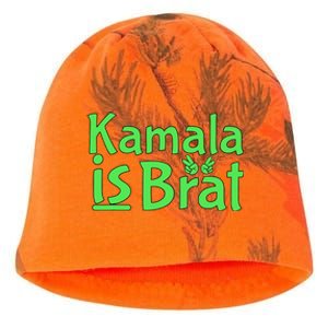 Kamala Is Brat Funny Sarcastic Kati - Camo Knit Beanie