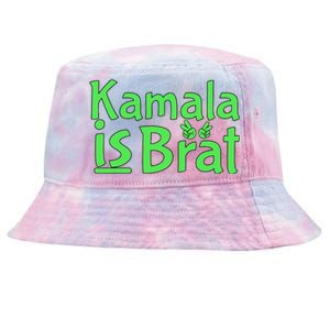 Kamala Is Brat Funny Sarcastic Tie-Dyed Bucket Hat