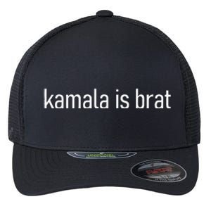 Kamala Is Brat Lime Green Brat Flexfit Unipanel Trucker Cap