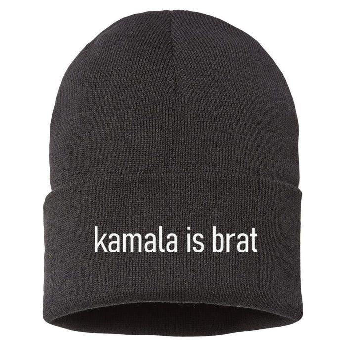 Kamala Is Brat Lime Green Brat Sustainable Knit Beanie