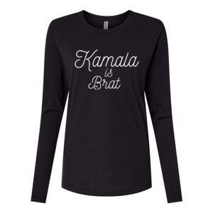 Kamala Is Brat Lime Green Brat Womens Cotton Relaxed Long Sleeve T-Shirt