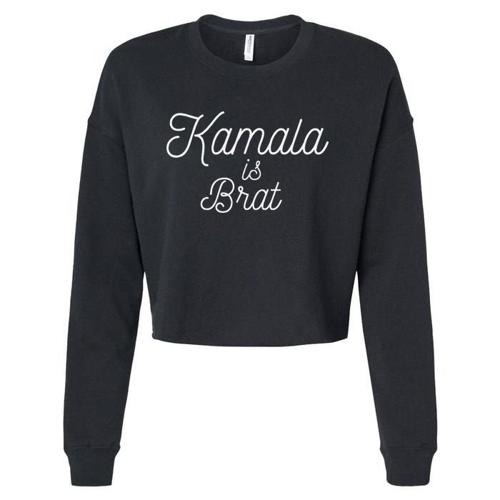 Kamala Is Brat Lime Green Brat Cropped Pullover Crew