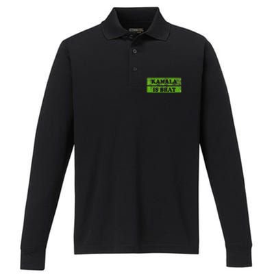 Kamala Is Brat Kamala Harris For President 2024 Democrat Performance Long Sleeve Polo