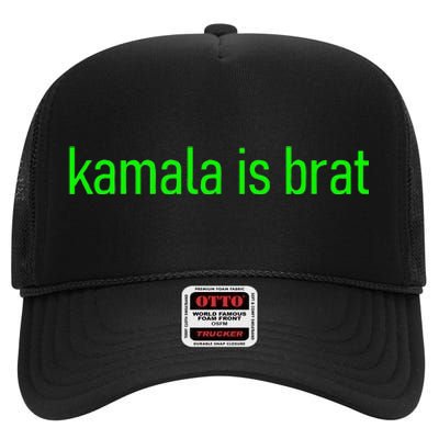 Kamala Is Brat Meme High Crown Mesh Back Trucker Hat