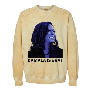 Kamala Is Brat Funny Colorblast Crewneck Sweatshirt