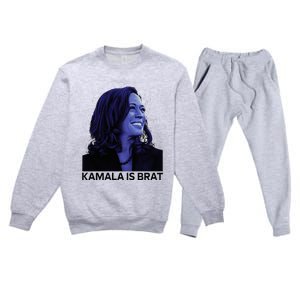 Kamala Is Brat Funny Premium Crewneck Sweatsuit Set