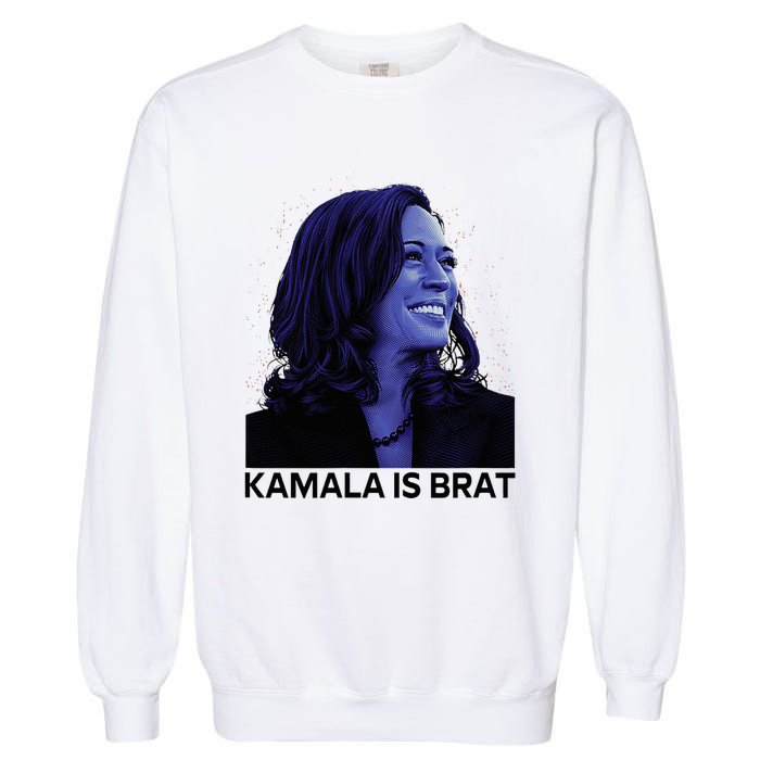 Kamala Is Brat Funny Garment-Dyed Sweatshirt