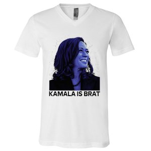 Kamala Is Brat Funny V-Neck T-Shirt