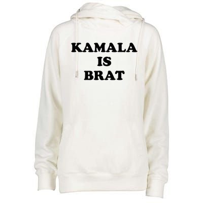 Kamala Is Brat Sunglasses Us Flag Vintage Funny Sarcastic Womens Funnel Neck Pullover Hood