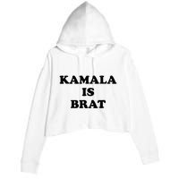 Kamala Is Brat Sunglasses Us Flag Vintage Funny Sarcastic Crop Fleece Hoodie