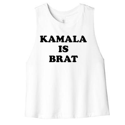 Kamala Is Brat Sunglasses Us Flag Vintage Funny Sarcastic Women's Racerback Cropped Tank