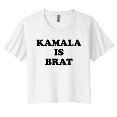 Kamala Is Brat Sunglasses Us Flag Vintage Funny Sarcastic Women's Crop Top Tee