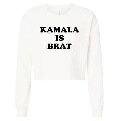 Kamala Is Brat Sunglasses Us Flag Vintage Funny Sarcastic Cropped Pullover Crew