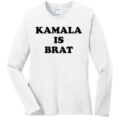 Kamala Is Brat Sunglasses Us Flag Vintage Funny Sarcastic Ladies Long Sleeve Shirt