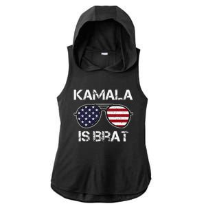 Kamala Is Brat Ladies PosiCharge Tri-Blend Wicking Draft Hoodie Tank