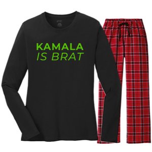 Kamala Is Brat Women's Long Sleeve Flannel Pajama Set 