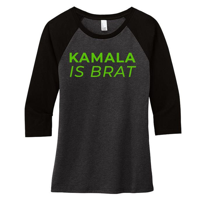 Kamala Is Brat Women's Tri-Blend 3/4-Sleeve Raglan Shirt