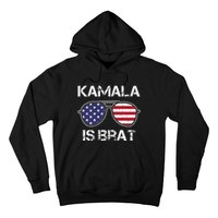 Kamala Is Brat Sunglasses Us Flag Vintage Funny Sarcastic Hoodie