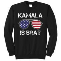 Kamala Is Brat Sunglasses Us Flag Vintage Funny Sarcastic Sweatshirt