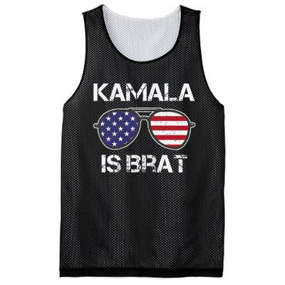 Kamala Is Brat Sunglasses Us Flag Vintage Funny Sarcastic Mesh Reversible Basketball Jersey Tank