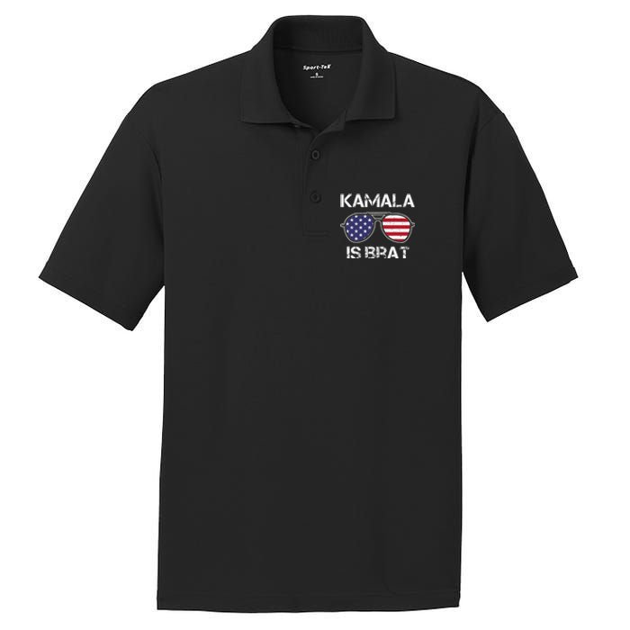 Kamala Is Brat Sunglasses Us Flag Vintage Funny Sarcastic PosiCharge RacerMesh Polo