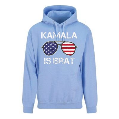 Kamala Is Brat Sunglasses Us Flag Vintage Funny Sarcastic Unisex Surf Hoodie