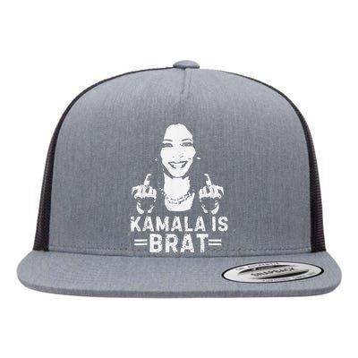 Kamala Is Brat Cute Quotes American Flat Bill Trucker Hat