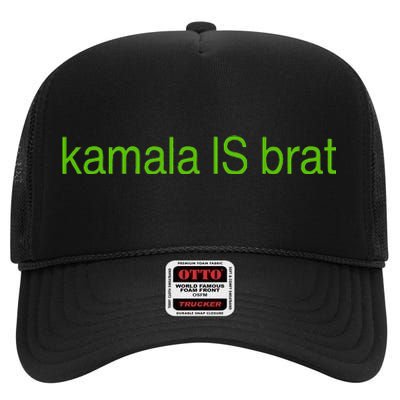 Kamala Is Brat High Crown Mesh Back Trucker Hat