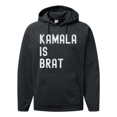 Kamala Is Brat Performance Fleece Hoodie