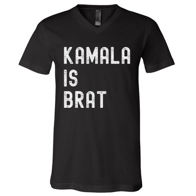 Kamala Is Brat V-Neck T-Shirt