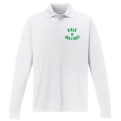 Kale Is Bullshit Performance Long Sleeve Polo