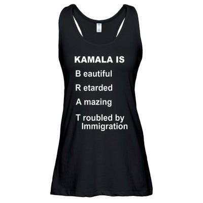 Kamala Is Brat Beautiful Retarded Amazing Troubled By Immigration Ladies Essential Flowy Tank