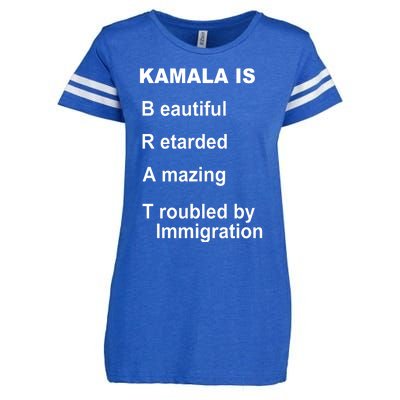 Kamala Is Brat Beautiful Retarded Amazing Troubled By Immigration Enza Ladies Jersey Football T-Shirt