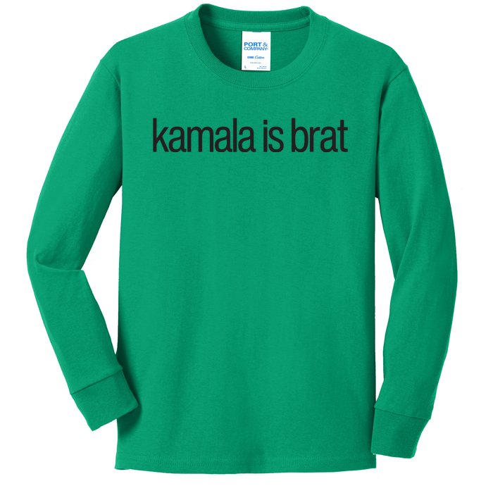 Kamala Is Brat Kids Long Sleeve Shirt