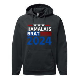 Kamala Is Brat Funny Quotes Feminist Performance Fleece Hoodie