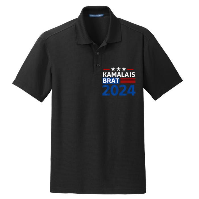 Kamala Is Brat Funny Quotes Feminist Dry Zone Grid Polo