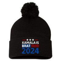 Kamala Is Brat Funny Quotes Feminist Pom Pom 12in Knit Beanie